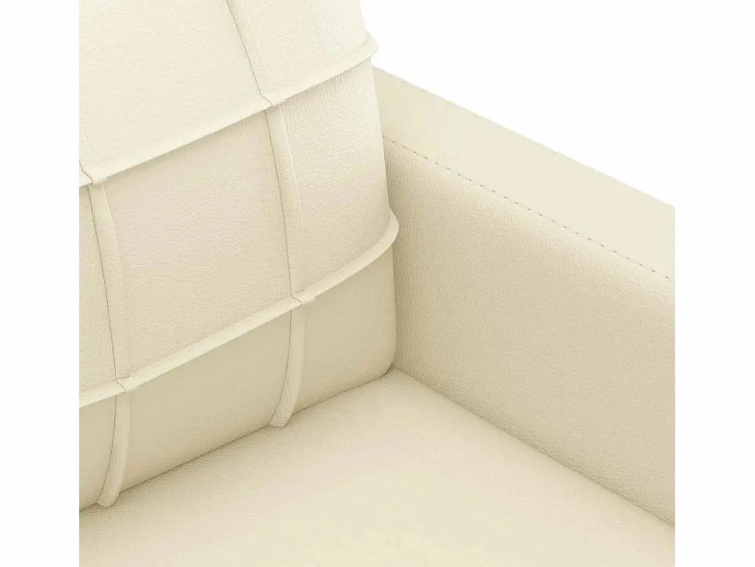 New vidaxl Sofá de 3 plazas de cuero sintético color 180 cm Crema