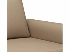Discount Sofá de 2 plazas de cuero sintético color capuchino 120 cm Sofás De Piel Sintética