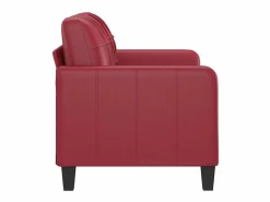 vidaxl Sofá de 2 plazas de cuero sintético vino 120 cm