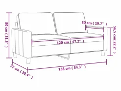 Online Sofá de 2 plazas de cuero sintético 120 cm Sofás De Piel Sintética