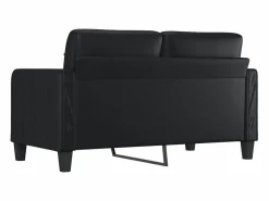 Outlet Clicnbuy Sofá de 2 plazas de cuero sintético 140 cm Negro