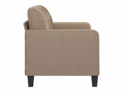 Discount vidaxl Sofá de 2 plazas de cuero sintético color capuchino 120 cm Marru00f3n
