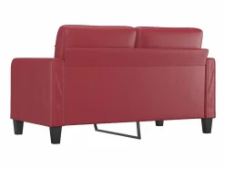 vidaxl Sofá de 2 plazas de cuero sintético vino 140 cm