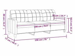 Best Sofá de 3 plazas de cuero sintético color capuchino 180 cm Sofá De Piel
