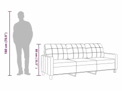 Best Sofá de 3 plazas de cuero sintético color capuchino 180 cm Sofá De Piel
