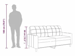 vidaxl Sofá de 2 plazas de cuero sintético 140 cm Gris