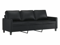 Clearance Clicnbuy Sofá de 3 plazas de cuero sintético 180 cm Negro