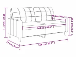 Online vidaxl Sofá de 2 plazas de cuero sintético color capuchino 140 cm Marru00f3n