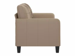 Online vidaxl Sofá de 2 plazas de cuero sintético color capuchino 140 cm Marru00f3n