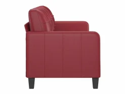 vidaxl Sofá de 3 plazas de cuero sintético vino 180 cm