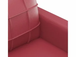 vidaxl Sofá de 3 plazas de cuero sintético vino 180 cm