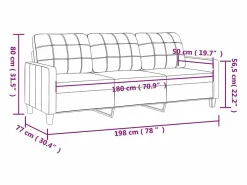 vidaxl Sofá de 3 plazas de cuero sintético vino 180 cm