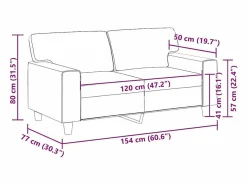 vidaxl Sofá de 2 plazas de cuero sintético color 120 cm