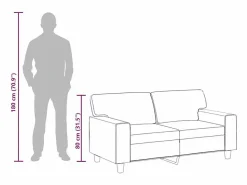 vidaxl Sofá de 2 plazas de cuero sintético color 120 cm
