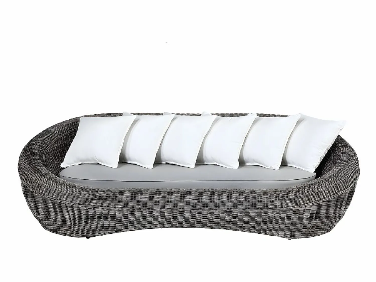 Sale MYLIA Sofá de 3 plazas de jardín de resina trenzada - WHITEHEAVEN Gris