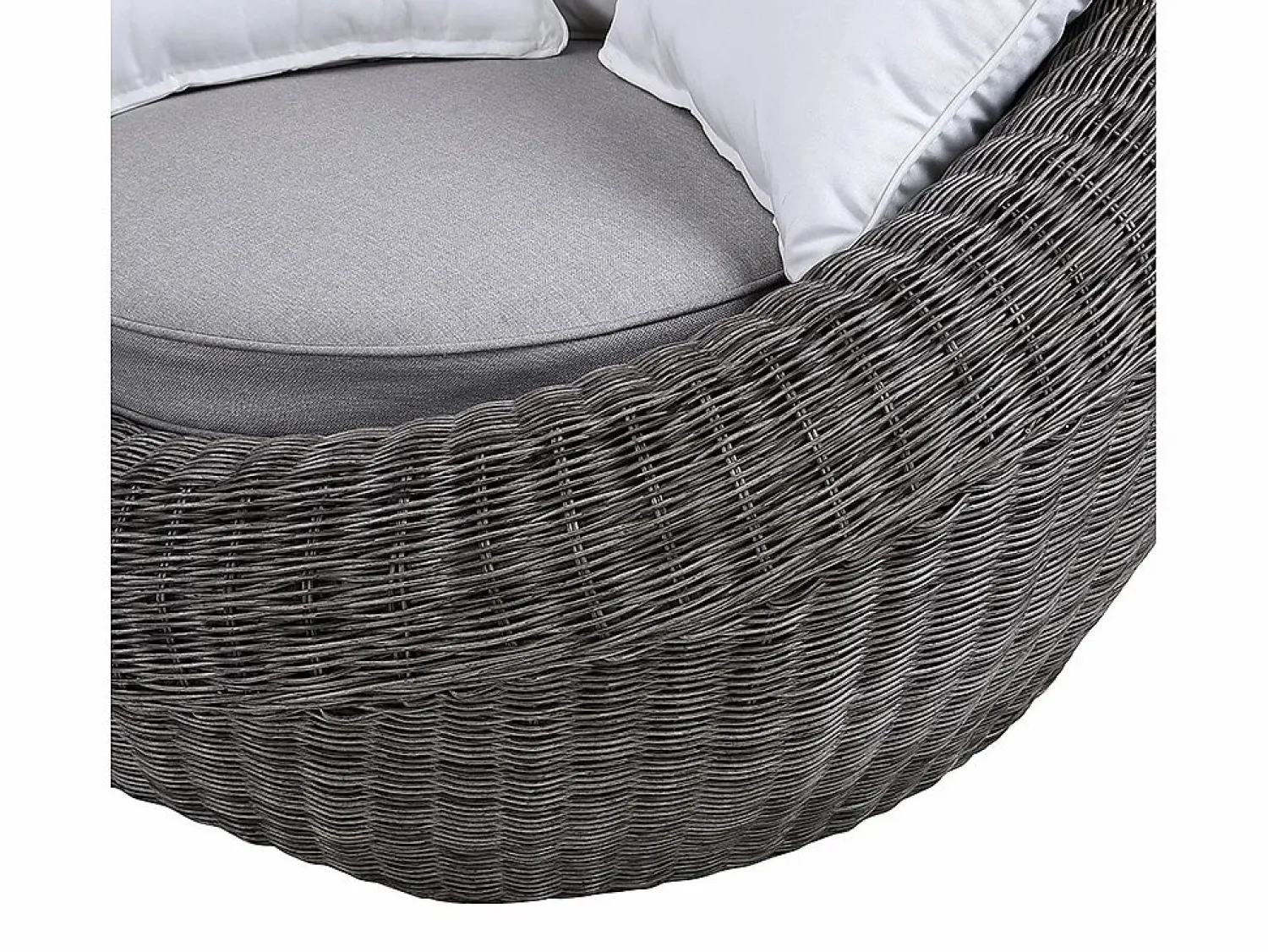 Sale MYLIA Sofá de 3 plazas de jardín de resina trenzada - WHITEHEAVEN Gris