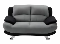 Discount Vente-unique Sofá de 2 plazas de microfibra bicolor gris y negro MUSKO Negro / Gris