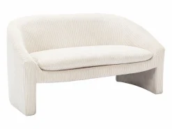 Discount Vente-unique Sofá de 2 plazas de pana color OSSANA Crema
