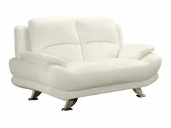 Sale Vente-unique Sofá de 2 plazas de piel sintética en color blanco MUSKO Marfil