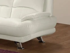 Sale Vente-unique Sofá de 2 plazas de piel sintética en color blanco MUSKO Marfil