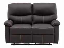 Discount Vente-unique Sofá de 2 plazas de relax de piel sintética marrón CANBY Marru00f3n