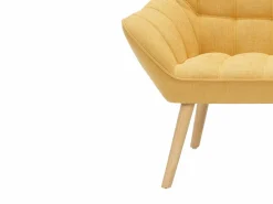 Discount Sofá de 2 plazas de tela amarillo estilo escandinavo CASERTA Sofá Escandinavo|Sofá - 2 Plazas