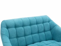 Clearance Sofá de 2 plazas de tela azul acolchado. Estilo escandinavo. CASERTA Sofá Escandinavo|Sofá - 2 Plazas