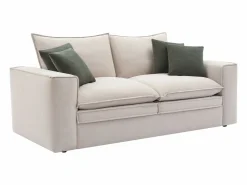 Sale Vente-unique Sofá de 3 plazas de tela color desenfundable PORALO Beige