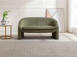 Vente-unique Sofá de 2 plazas de tela color estilo diseño OSSANA
