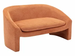 Vente-unique Sofá de 2 plazas de tela de color estilo diseño OSSANA