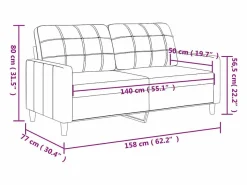 Discount Sofá de 2 plazas de tela oscuro 140 cm Todos Los Sofás|Sofá - 2 Plazas