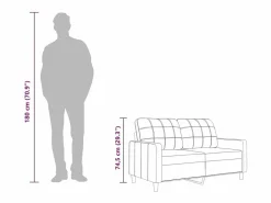 Discount Sofá de 2 plazas de tela oscuro 140 cm Todos Los Sofás|Sofá - 2 Plazas