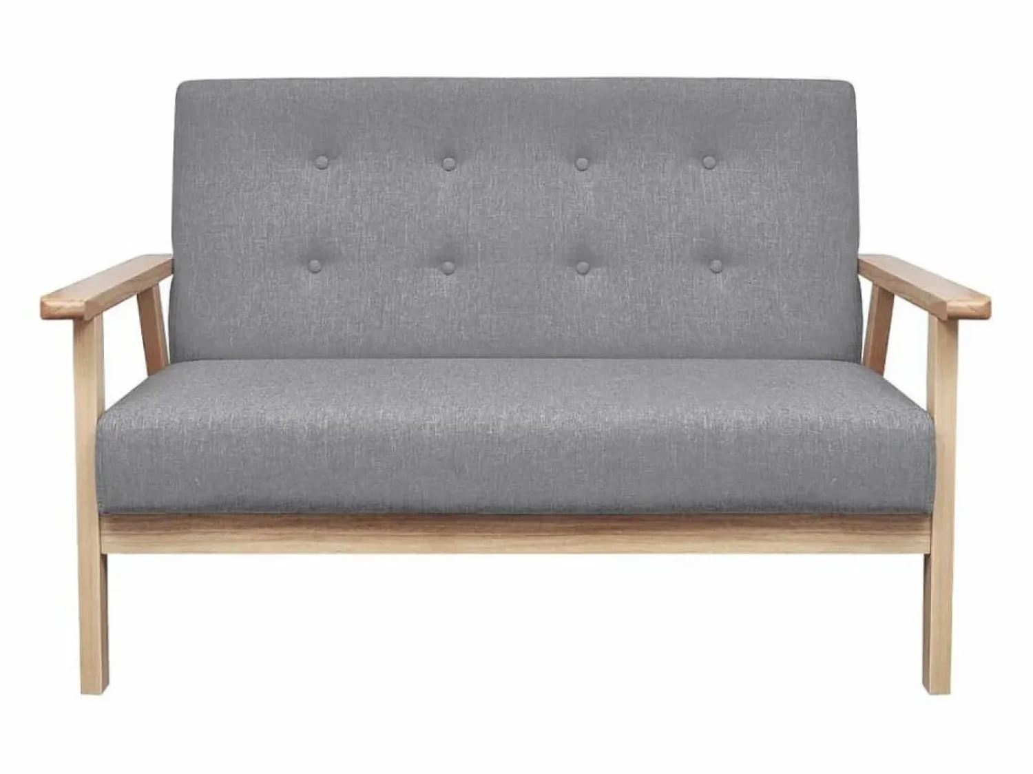 Hot Clicnbuy Sofá de 2 plazas de tela claro Gris
