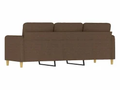 vidaxl Sofá de 3 plazas de tela marrón 180 cm