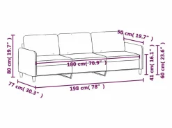 vidaxl Sofá de 3 plazas de tela marrón 180 cm