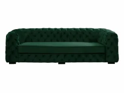 Best Sofá de 3 plazas de terciopelo verde Chesterfield STANLEY Sofás Chesterfield