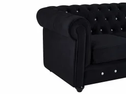 Vente-unique Sofá de 2 plazas de terciopelo con botones de efecto cristal CHESTERFIELD