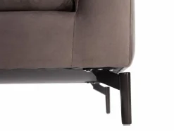 Vente-unique Sofá de 3 plazas de terciopelo gris estilo contemporáneo - ISENA