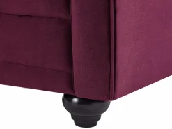 Vente-unique Sofá de 2 plazas de terciopelo color morado CHESTERFIELD