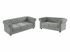 Online Sofá de 3+2 plazas de terciopelo CHESTERFIELD Conjunto Sofás
