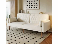 OKWISH Sofá de 2 plazas de terciopelo , con respaldo y reposabrazos ajustables, de diseño moderno, para salón o dormitorio