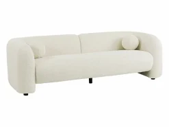 Clearance Vente-unique Sofá de 3 plazas en tela bouclé color blanco OVOTAS Marfil