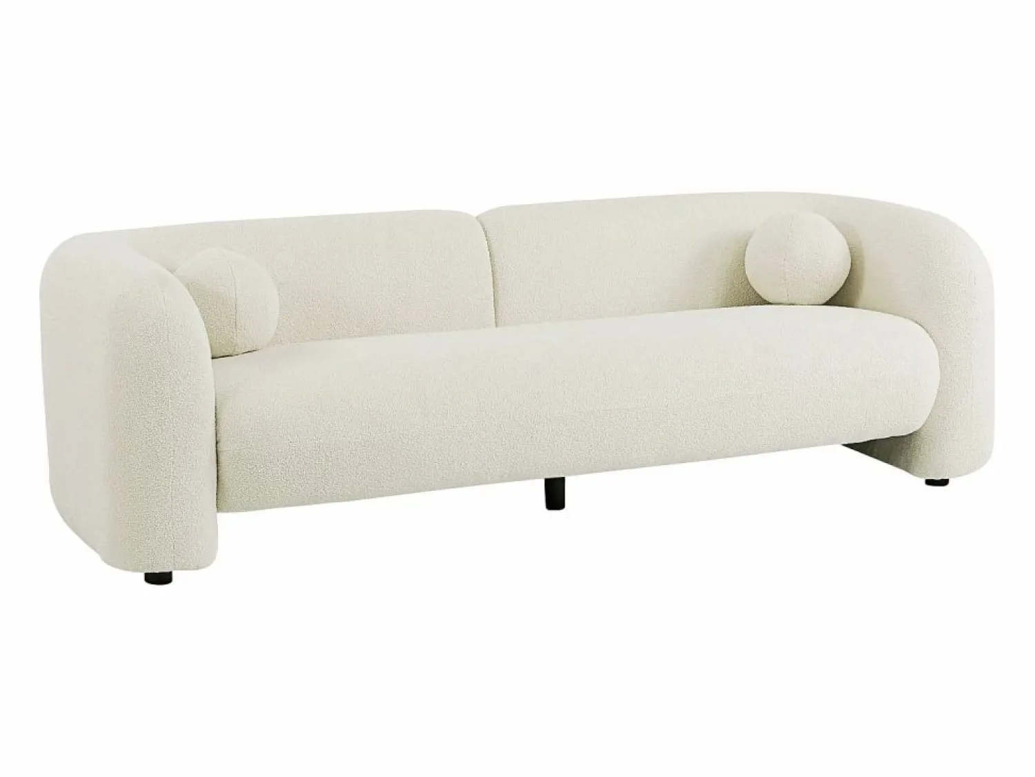 Clearance Vente-unique Sofá de 3 plazas en tela bouclé color blanco OVOTAS Marfil