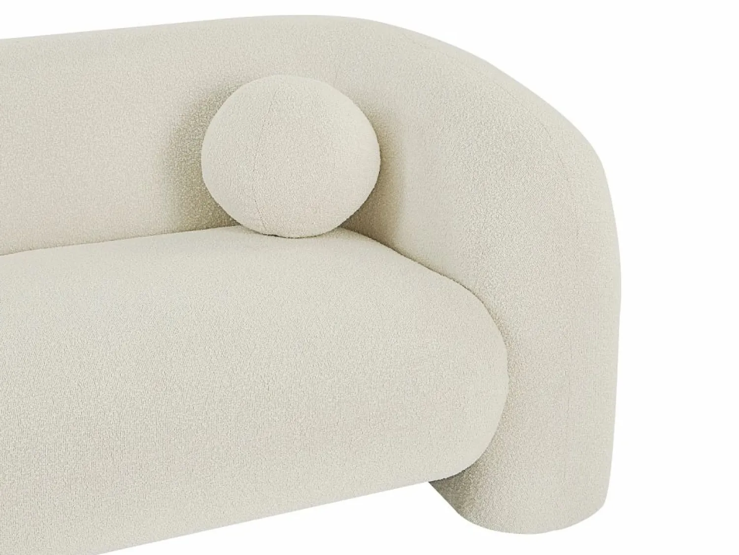 Clearance Vente-unique Sofá de 3 plazas en tela bouclé color blanco OVOTAS Marfil