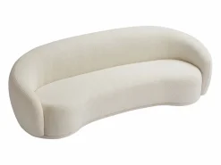 Vente-unique Sofá de 3 plazas en tela bouclé beige BOVANA de Pascal Morabito Blanco