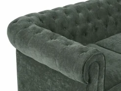 Vente-unique Sofá de 2 plazas en tela color CHESTERFIELD Verde