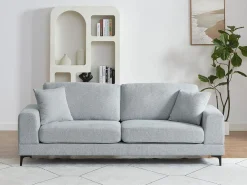 Discount Vente-unique Sofá de 3 plazas en tela texturizada JAMOLO Gris claro