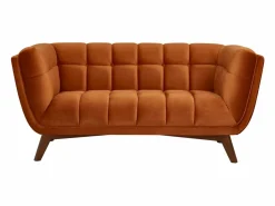 Best Rendez-Vous Déco Sofá de 2 plazas en terciopelo cúrcuma - Mona Naranja