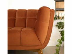 Best Rendez-Vous Déco Sofá de 2 plazas en terciopelo cúrcuma - Mona Naranja
