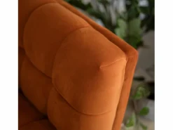Best Rendez-Vous Déco Sofá de 2 plazas en terciopelo cúrcuma - Mona Naranja